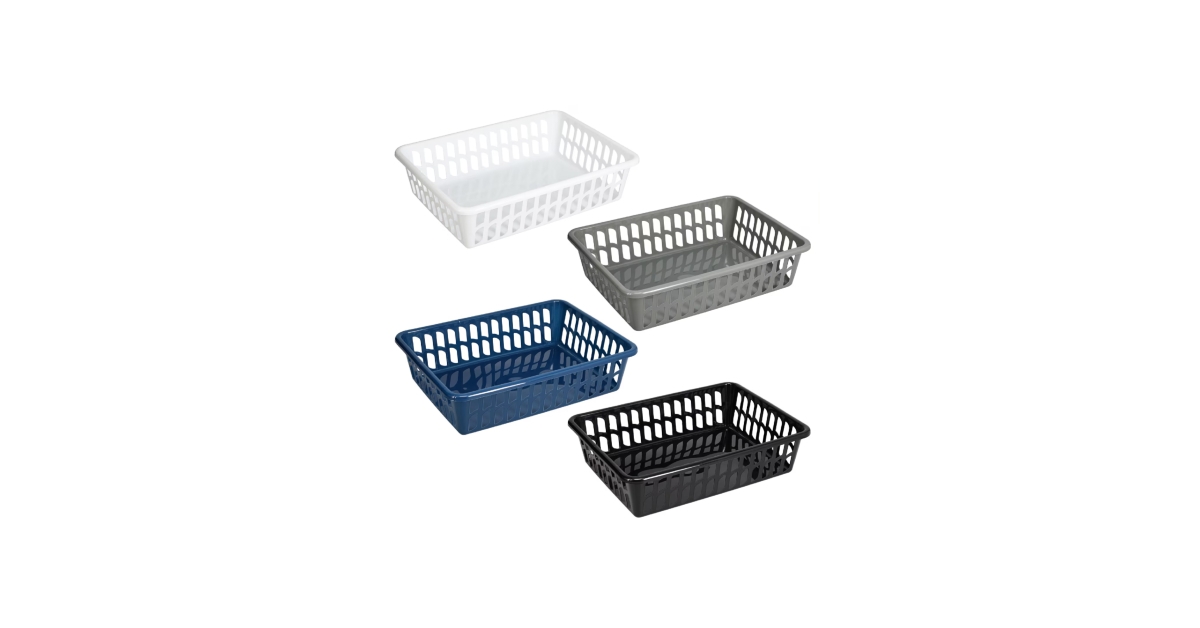 rectangular slotted plastic baskets