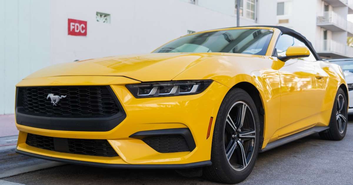  yellow 2024 ford mustang 