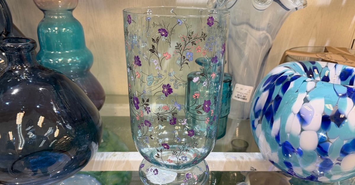 homegoods floral hurricane vase