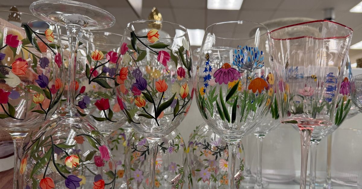 homegoods floral wine glasses