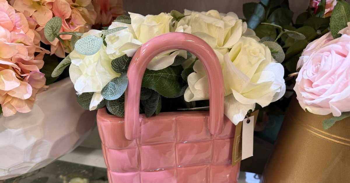 homegoods one design home faux flower purse