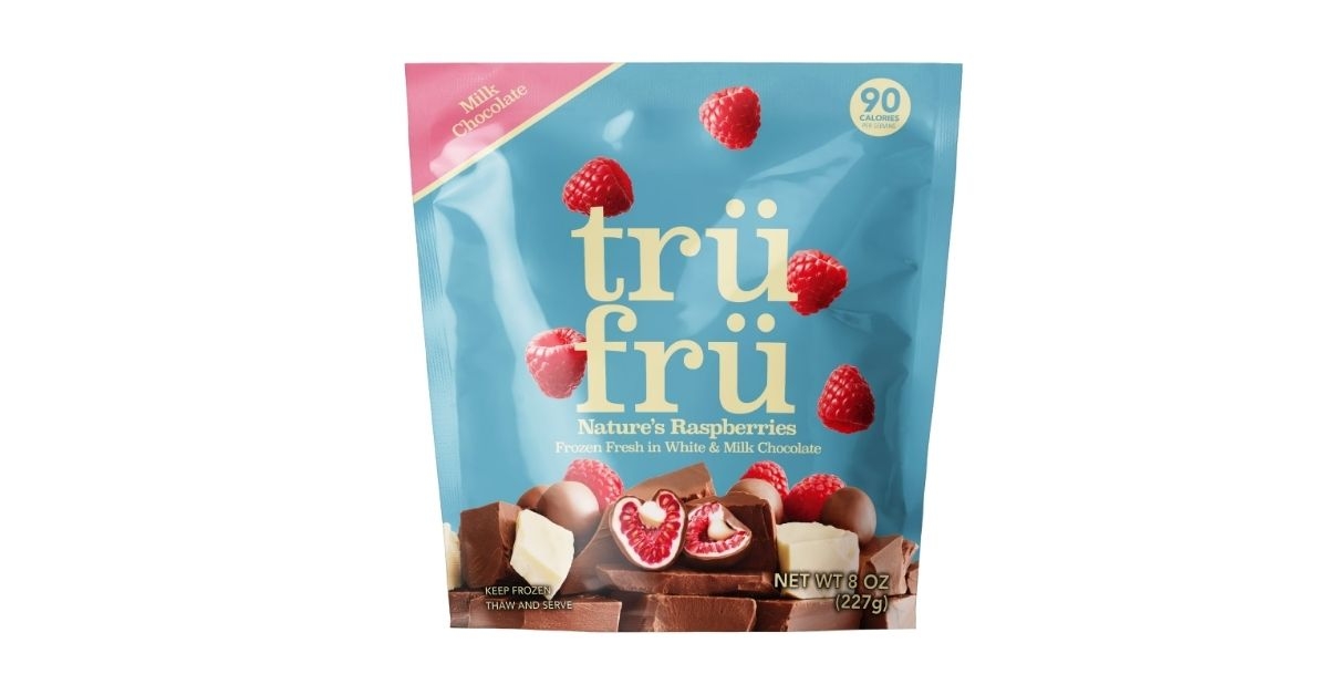 Tru Fru Frozen Raspberries in Milk & White Chocolate