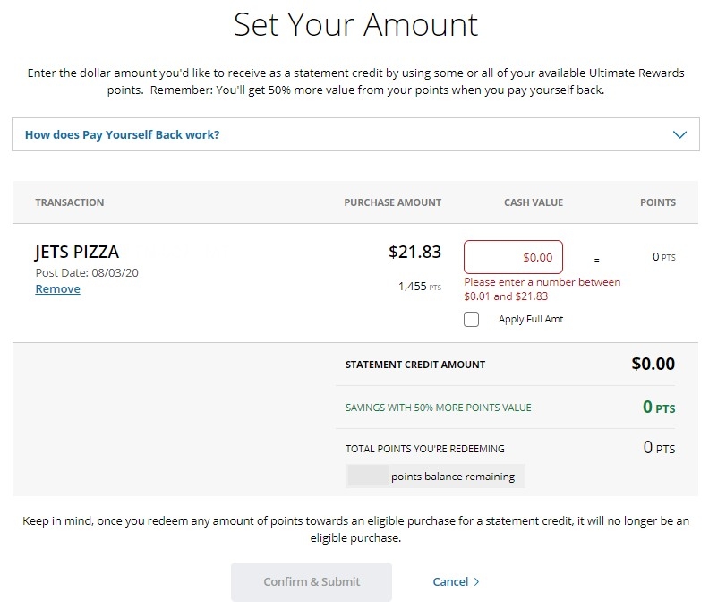 Chase Pay Yourself Back