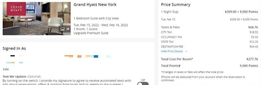 Hyatt Website Screenshot