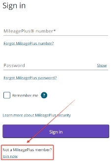 MileagePlus create account