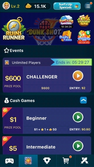 Dunk Shot ticket options