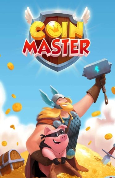 The game entrance screen for Coin Master in the Cash Alarm app.