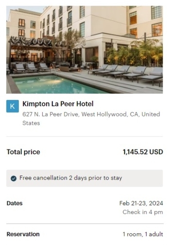 Kimpton La Peer Hotel screenshot