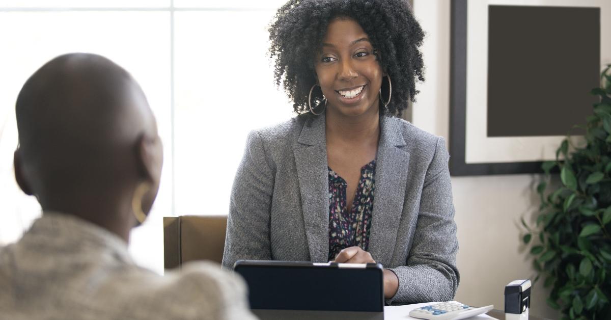 Woman meeting with advisor