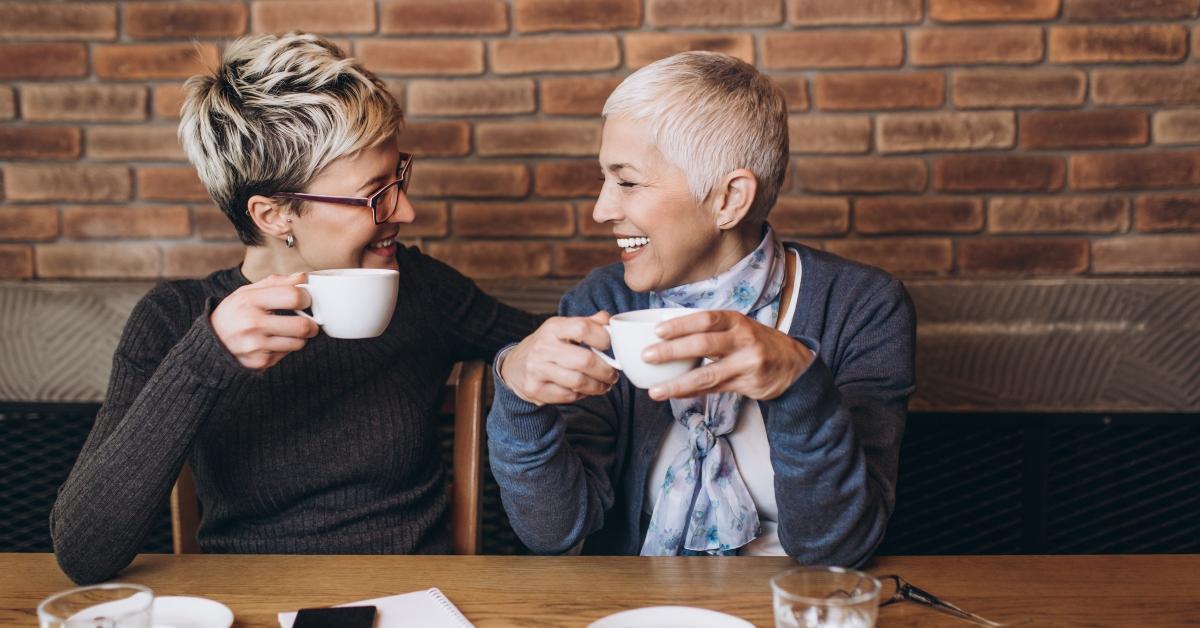 Two women talking