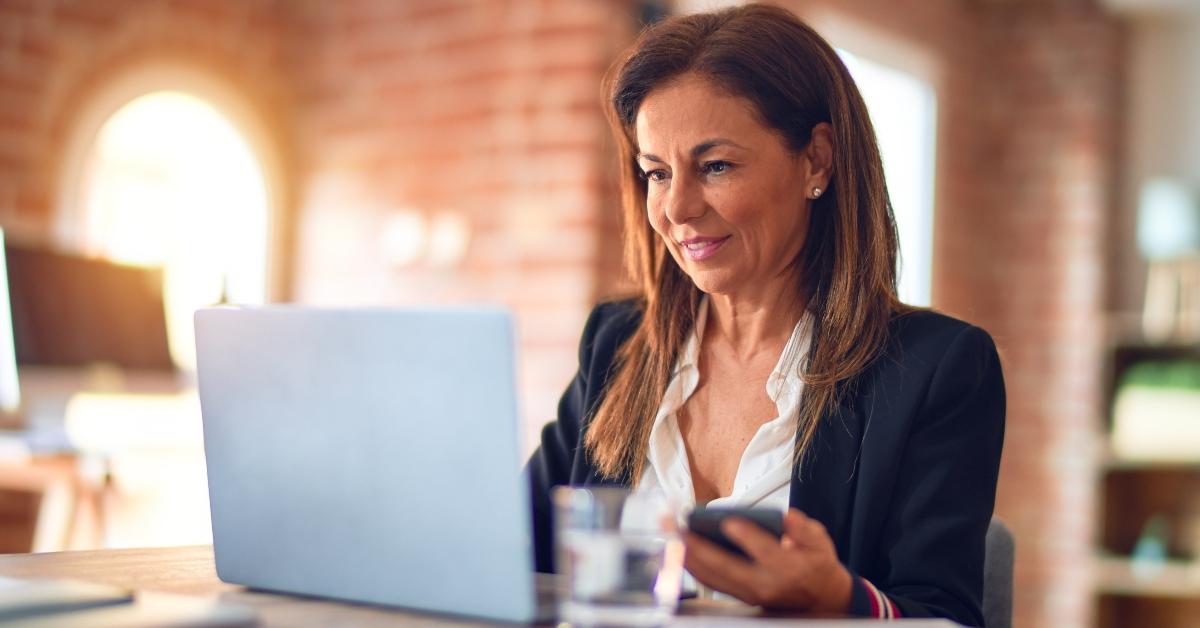 Woman working on computer