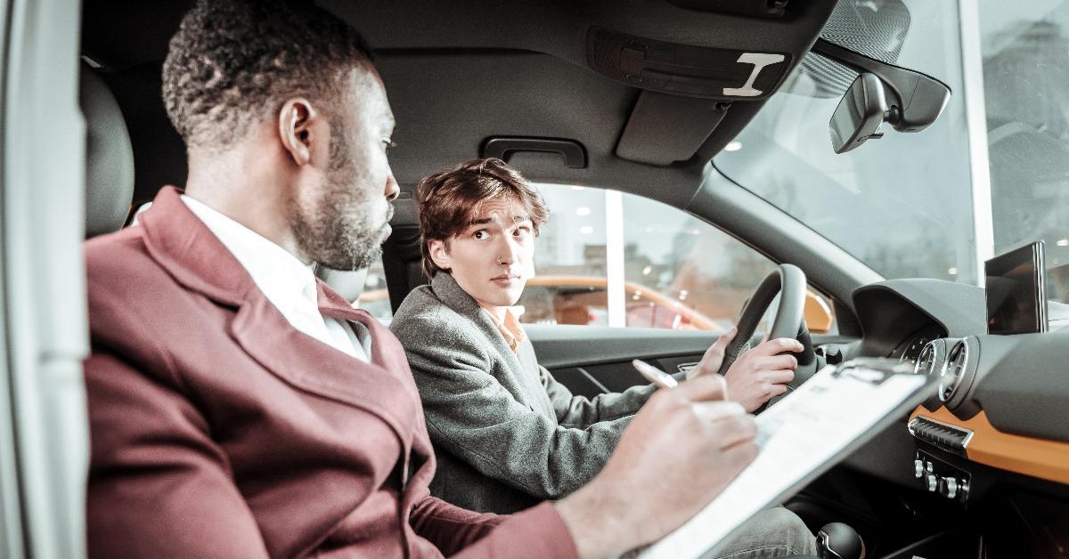 young man feeling excited before getting his driving license