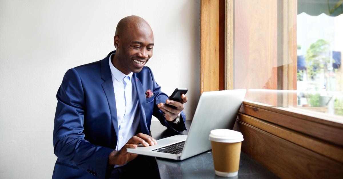 Man looking at phone