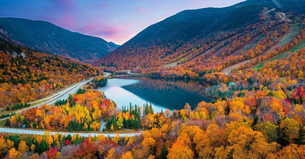 beautiful fall colors in Franconia Notch State Park