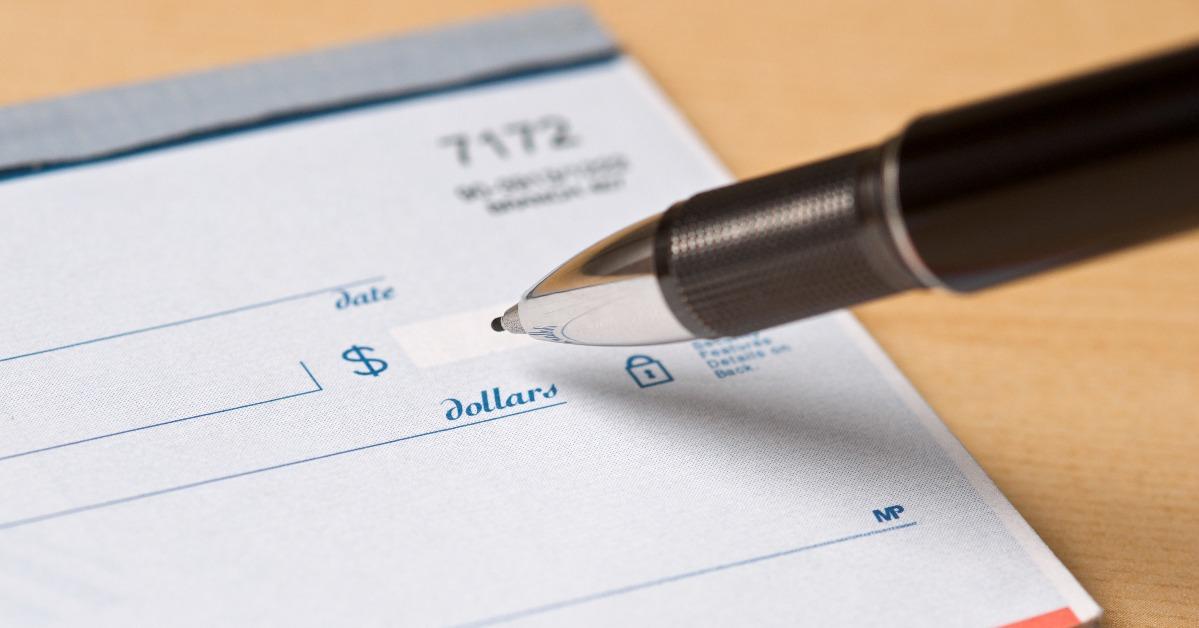 pen writing a check