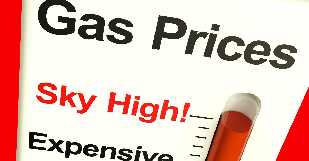 gas prices sky high monitor showing soaring fuel expenses