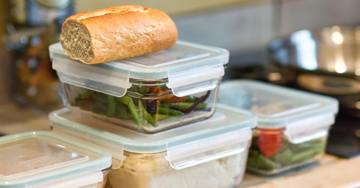 leftovers in stacked containers