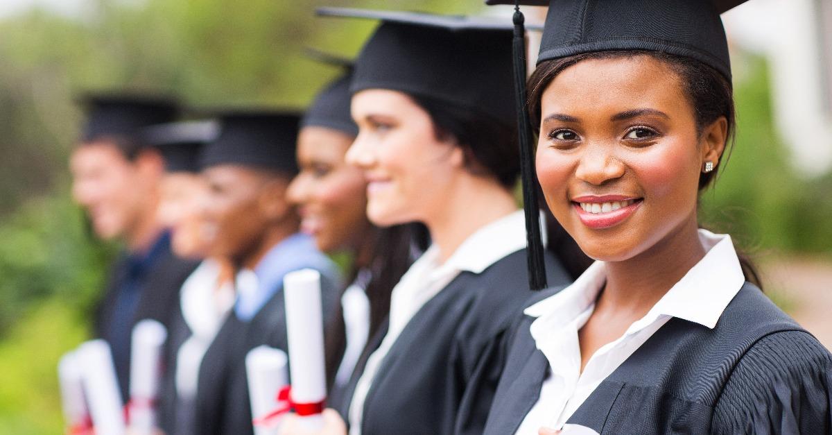 african female college graduate at graduation