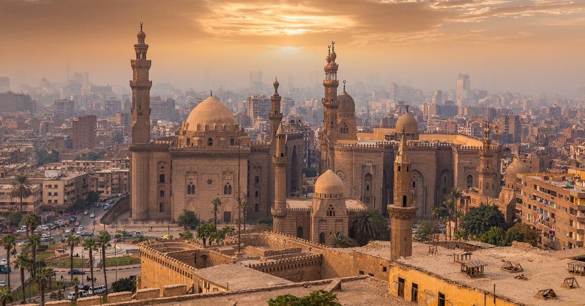 Mosque-Madrasa of Sultan Hassan at sunset