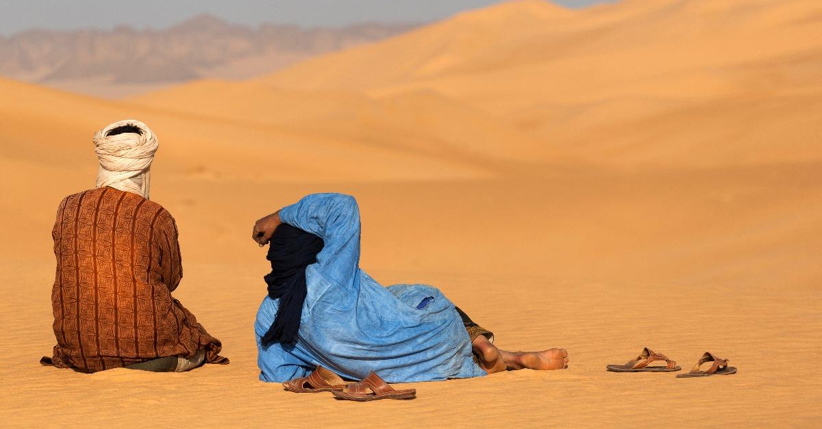 two nomads in Sahara