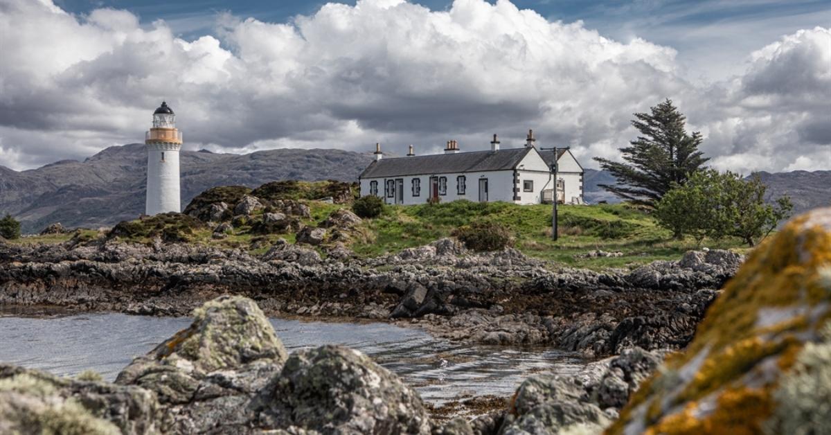 Scotland lighthouse and cottage