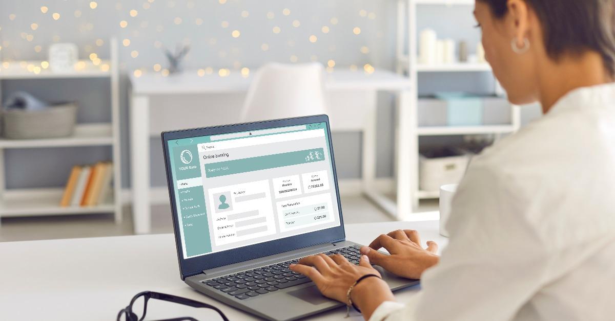 woman online banking for work