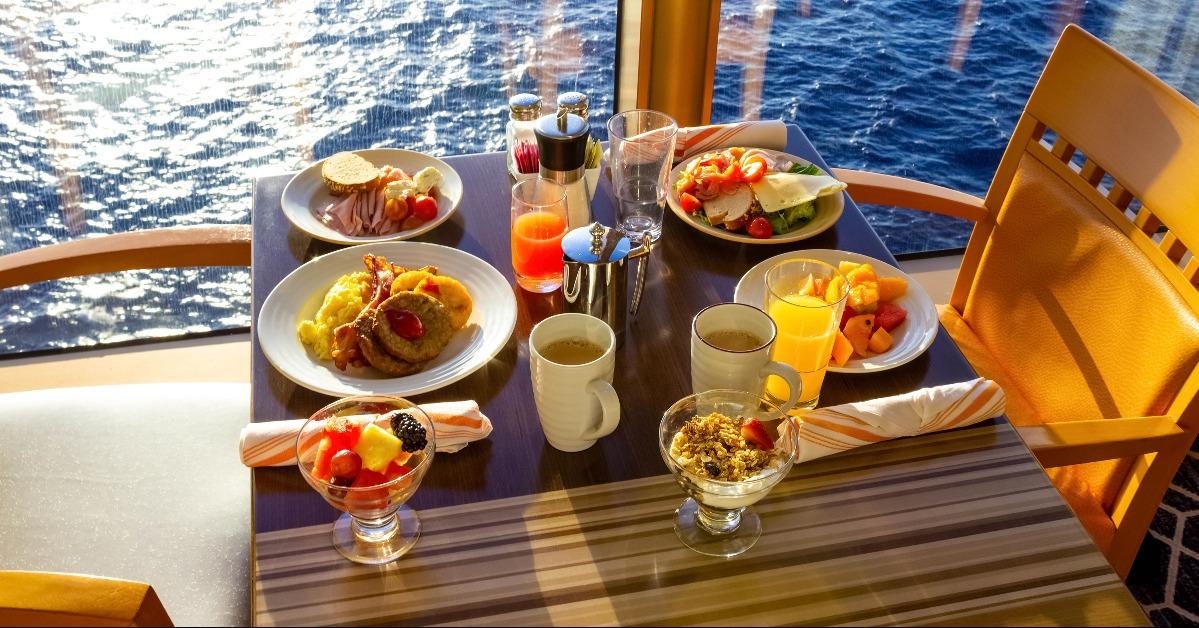 dining room buffet aboard the luxury abstract cruise ship