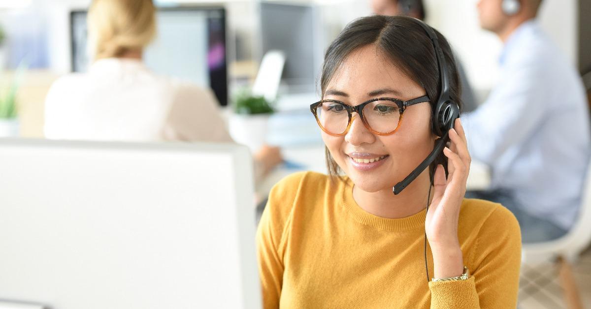 Customer service assistant working in office