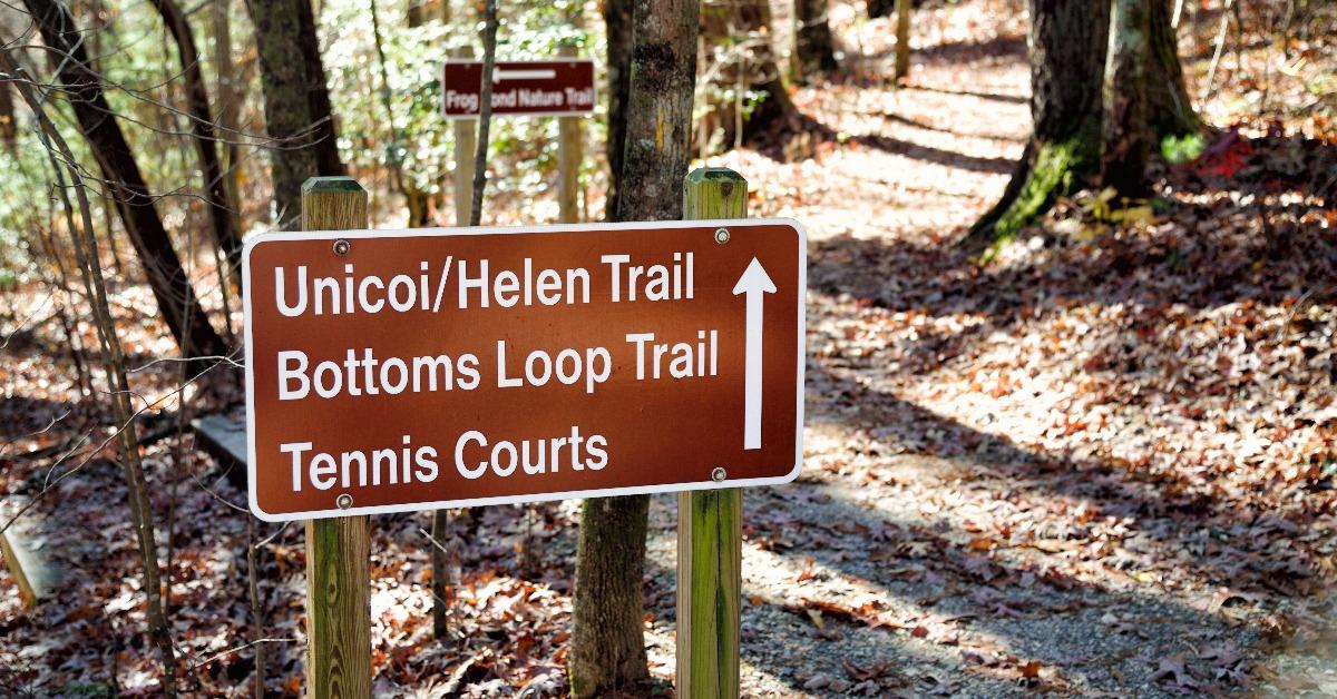 Trail Markers at Unicoi State Park near Helen Georgia USA