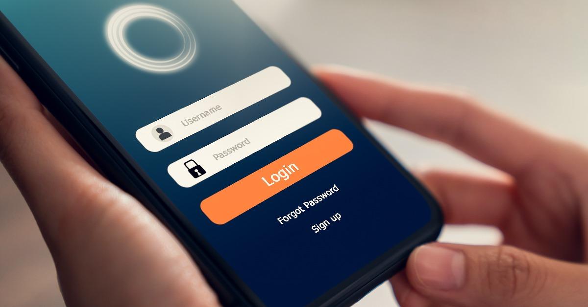  hand holding smartphone and screen applications with unlocking mobile phones