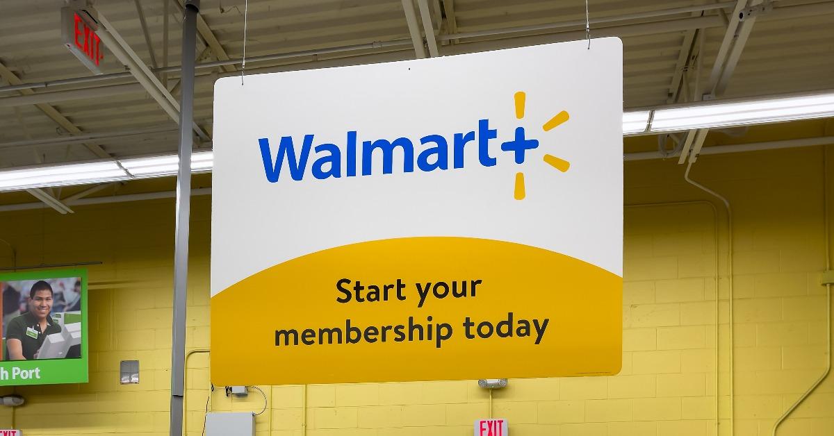 Walmart + membership in store sign