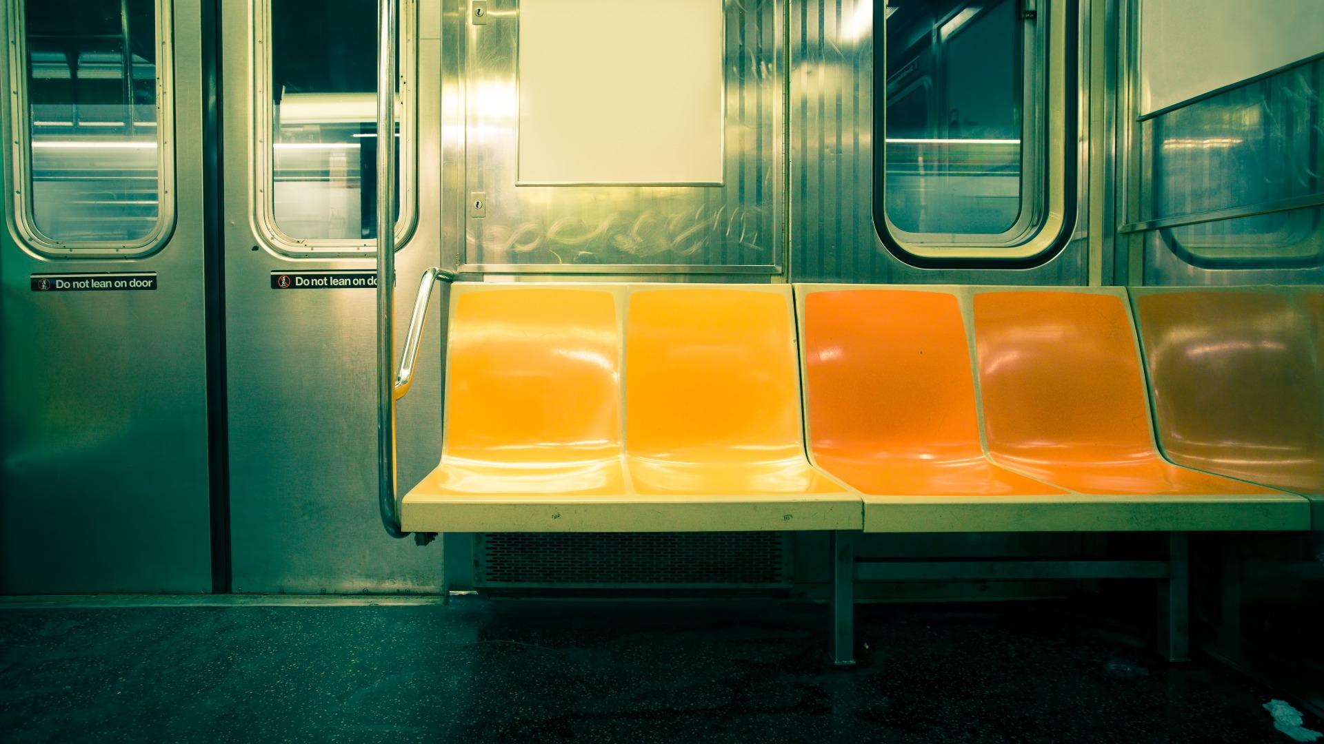 Vintage toned image of New York City subway car