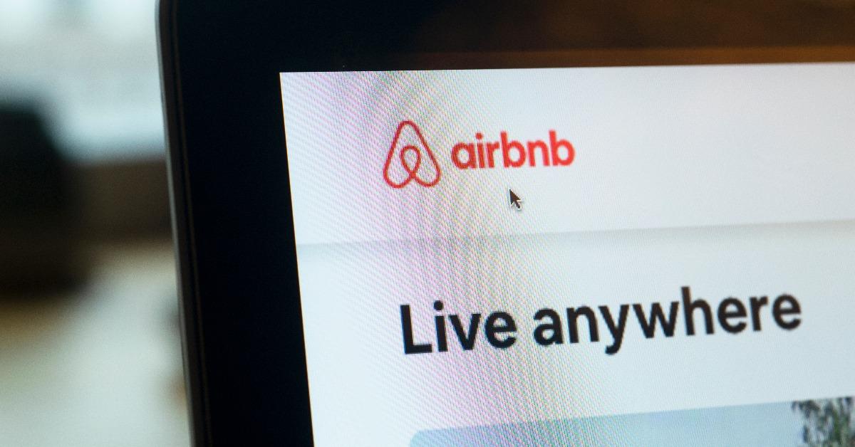 Airbnb logo on a computer screen
