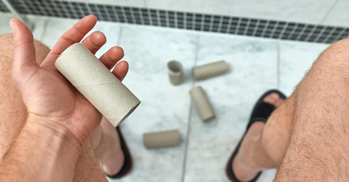 running out of toilet paper in the bathroom