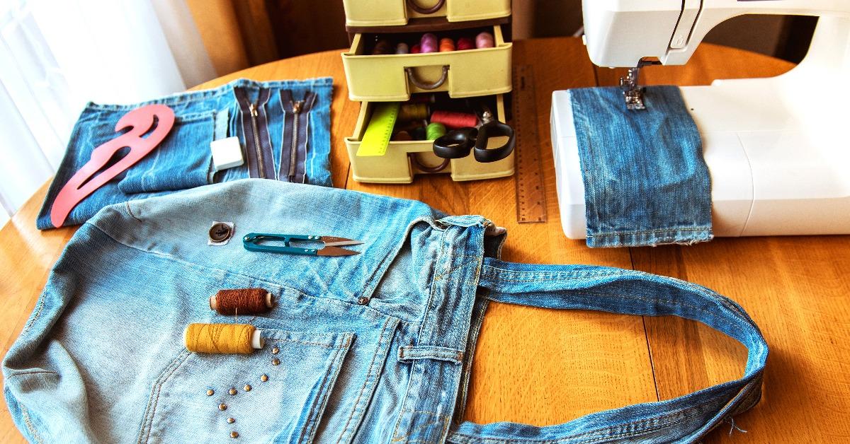 denim bag handmade sewing accessories
