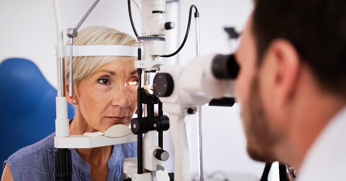 health care people eyesight and technology concept