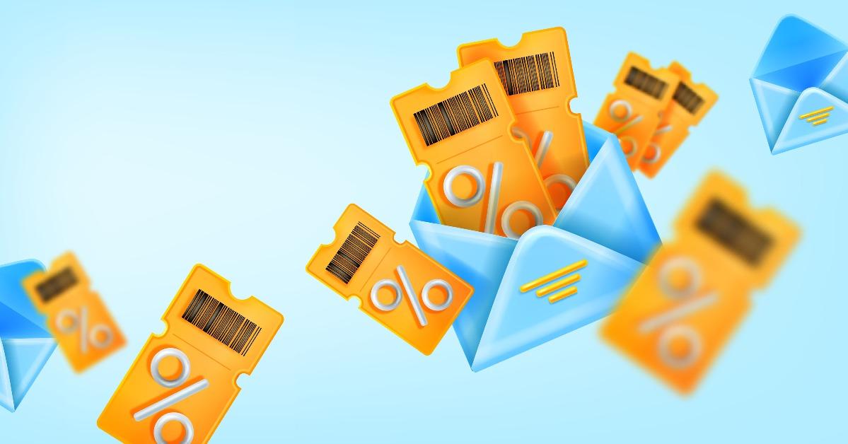 yellow ticket with open envelope illustration