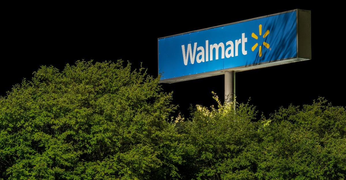 night view of Walmart billboard 