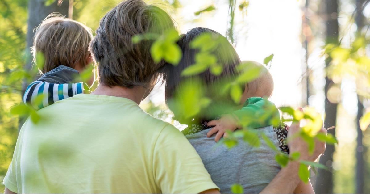 family enjoying a beautiful sunny day outdoors