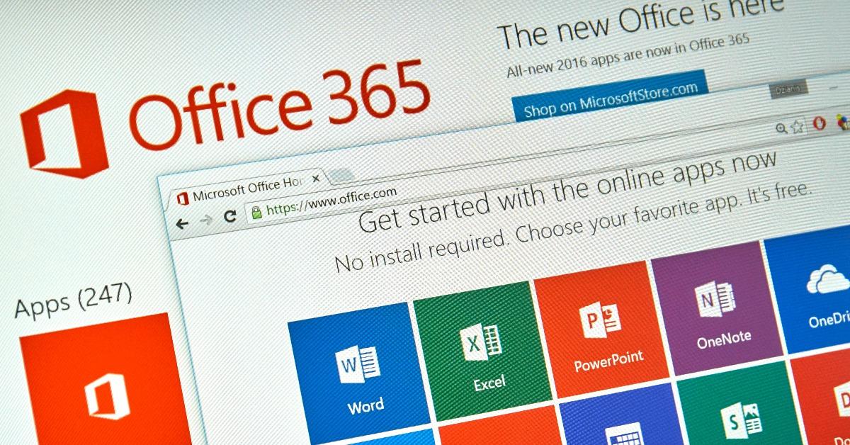 Microsoft Office 365 on PC screen