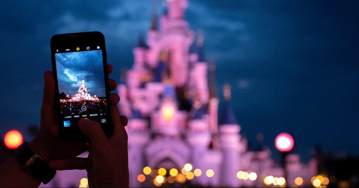 Disneyland Castle photographed with a smartphone