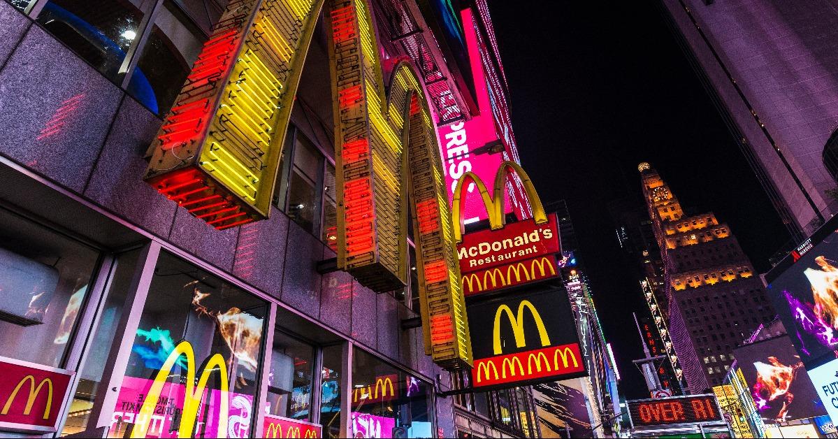 McDonald's fast food at night in New York City