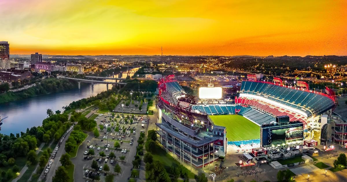 Nashville Skyline with stadium 