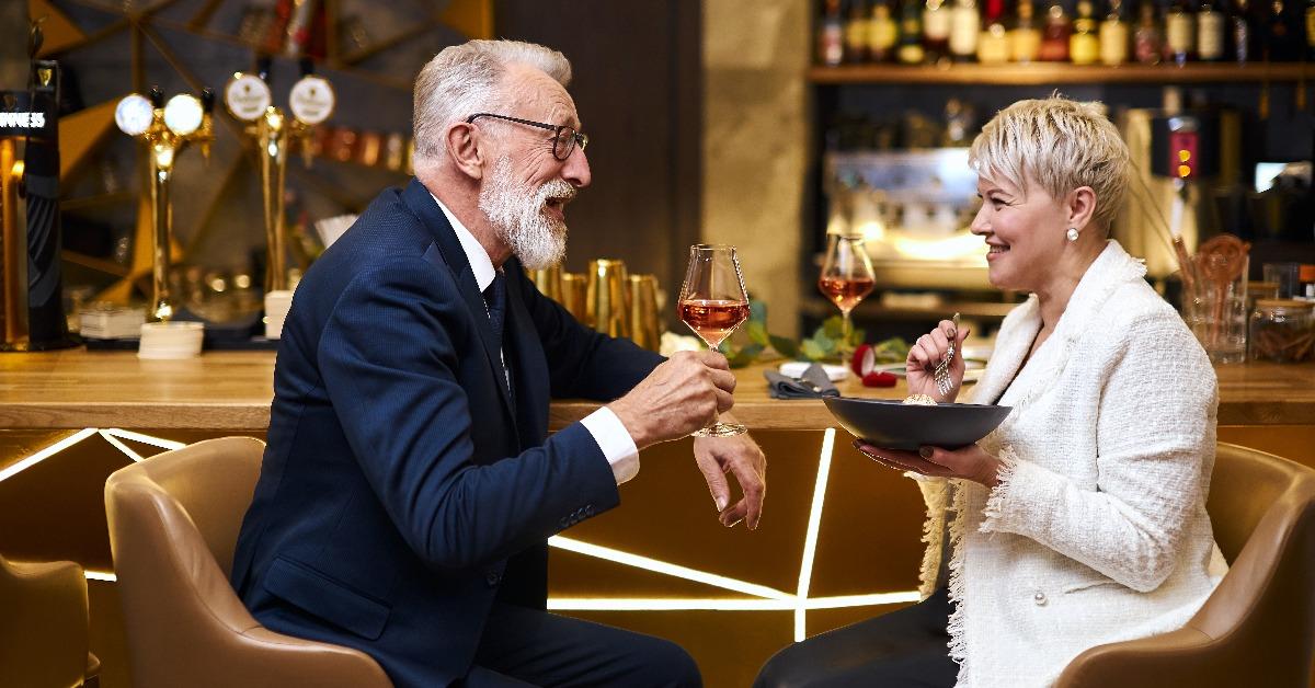 senior couple dining in a restaurant