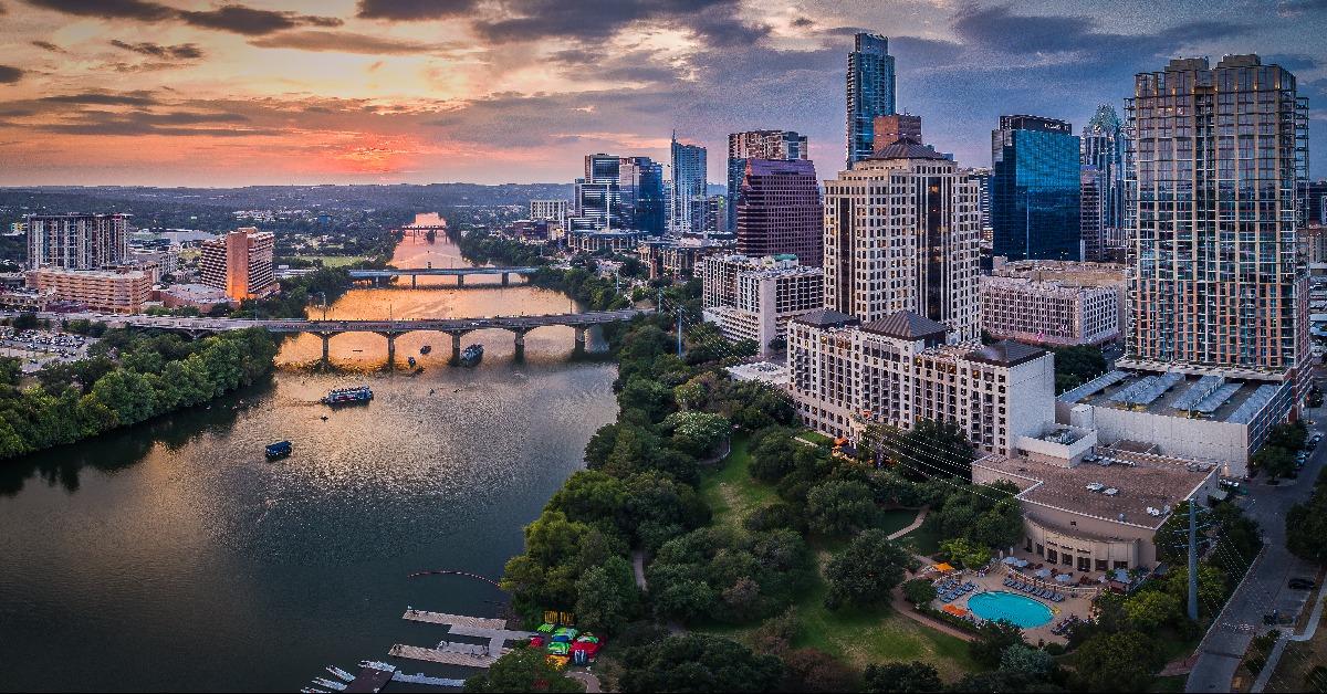 downtown Austin Texas during sunset