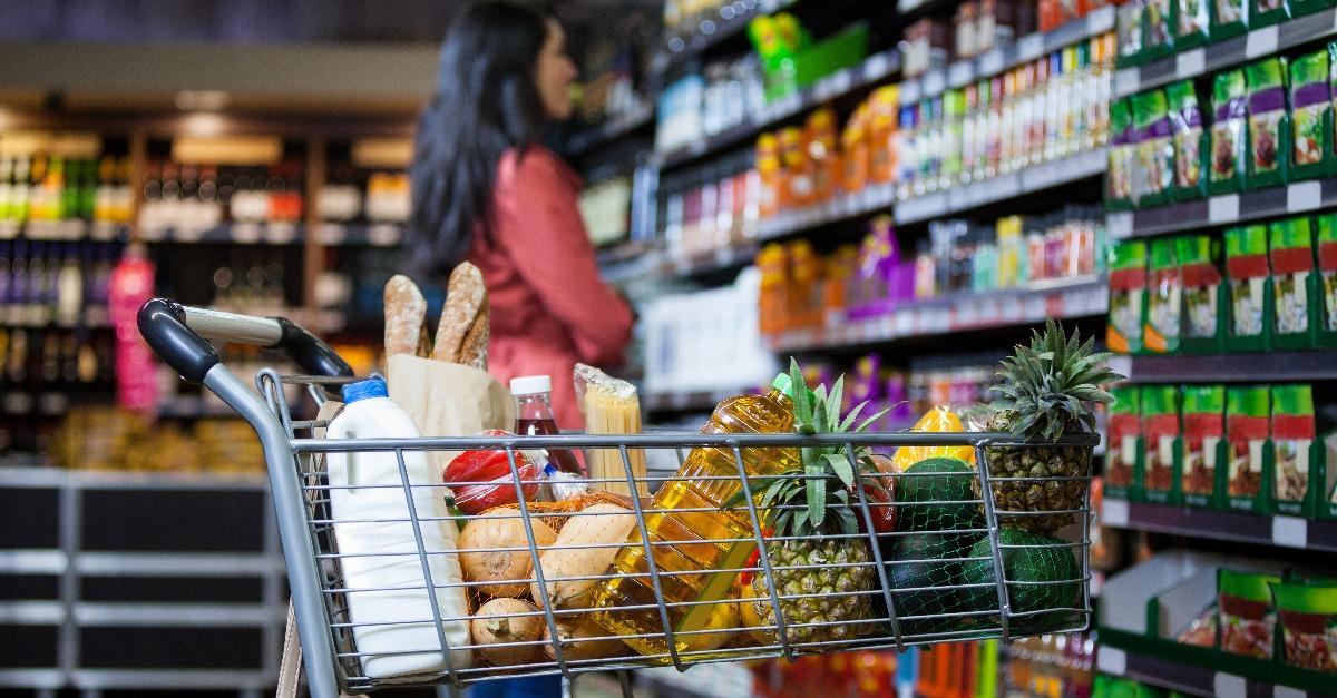 groceries in shopping cart