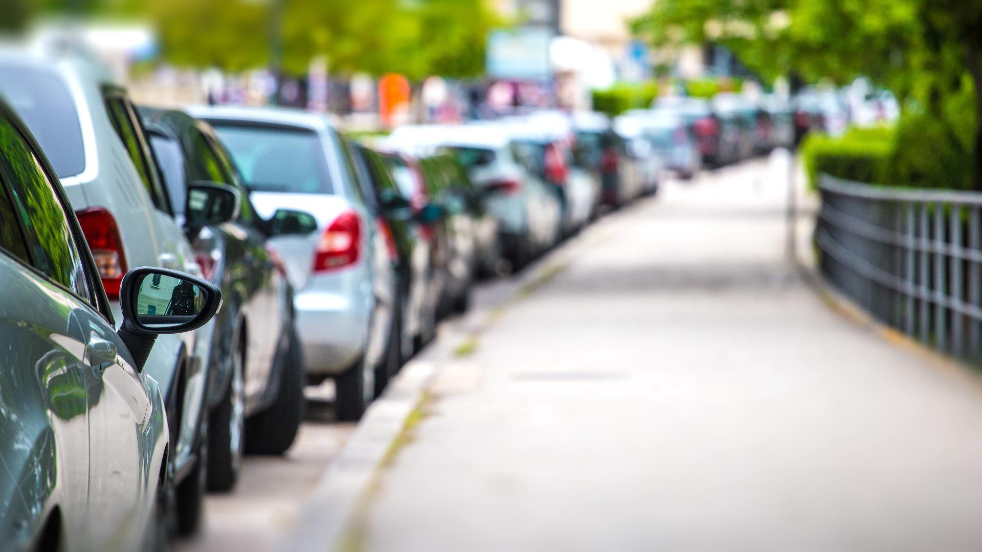 cars parked in the parking lot