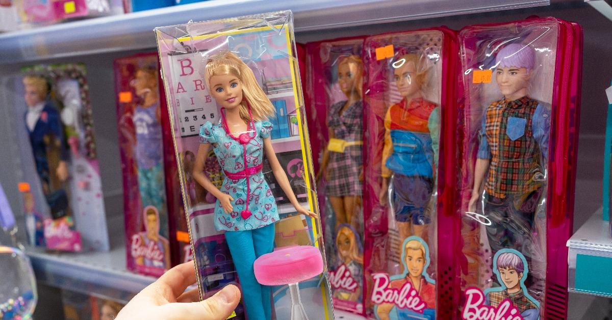 Barbie dolls on the store shelf