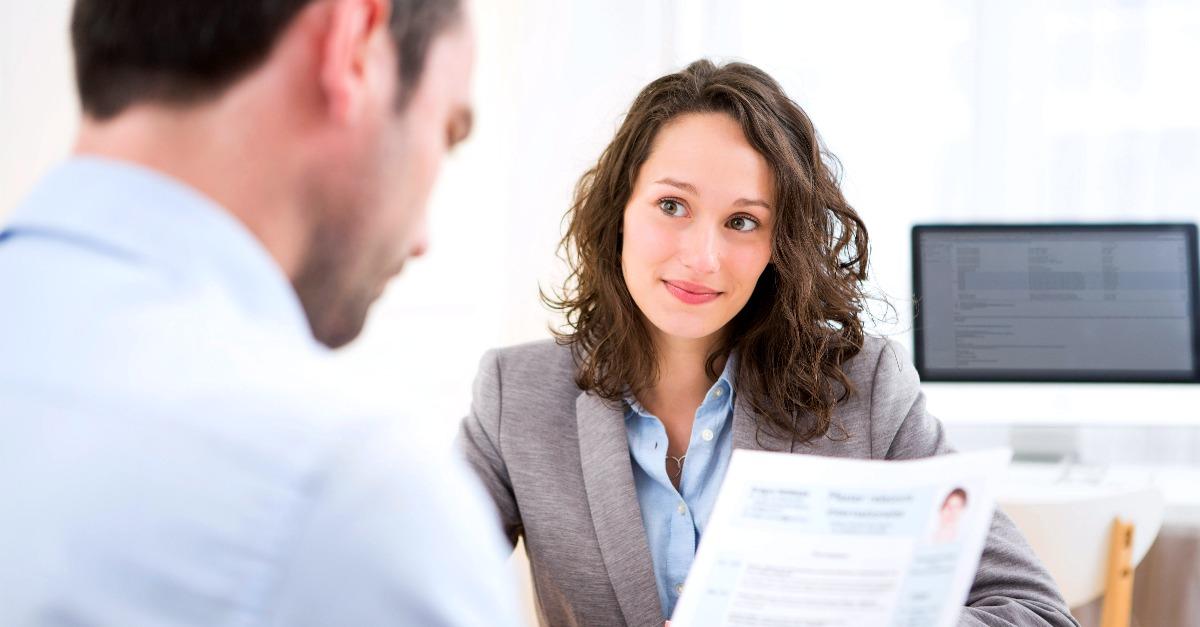 woman applicant during job interview
