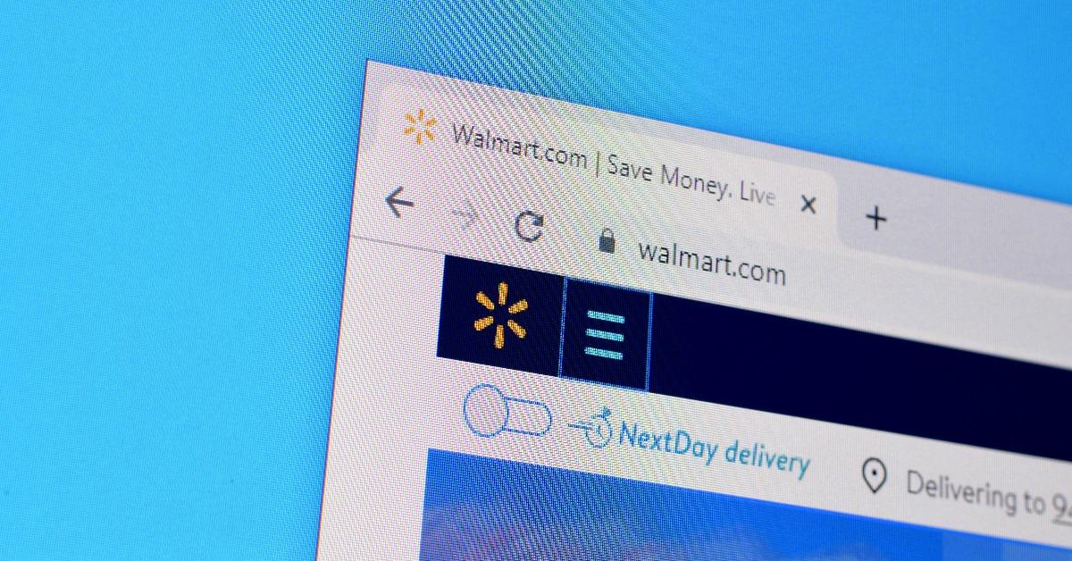 homepage of Walmart website on the display of PC